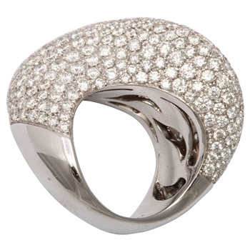 VERGANO Pave Diamond and White Gold Abstract Design Ring