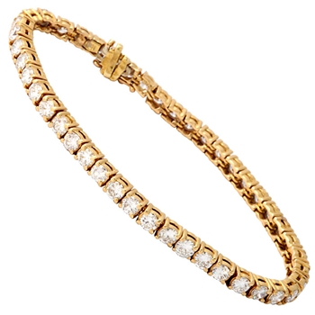 Gold and diamond tennis bracelet