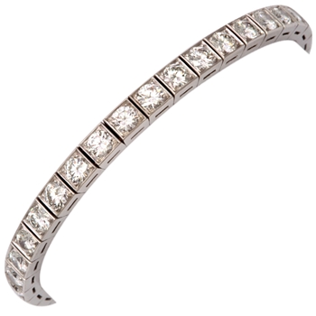 Diamond platinum block bracelet