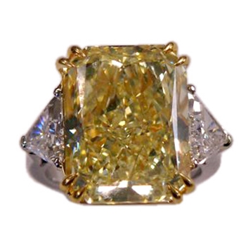 Fancy yellow diamond ring