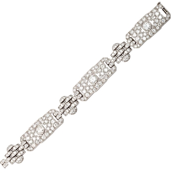 GHISO Important Art Deco Diamond Bracelet