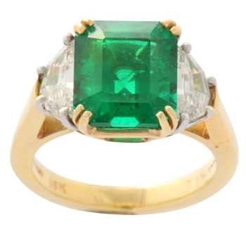 Superior Emerald and Diamond Ring