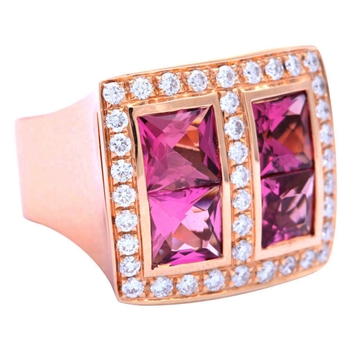 Rose Gold and Pink Tourmaline Ring