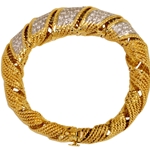 18k Yellow Gold Ribbon Flexible Bangle Bracelet