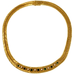 Gold and Diamond and Emerald Necklace