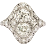 1920s Diamond Platinum Dinner Ring